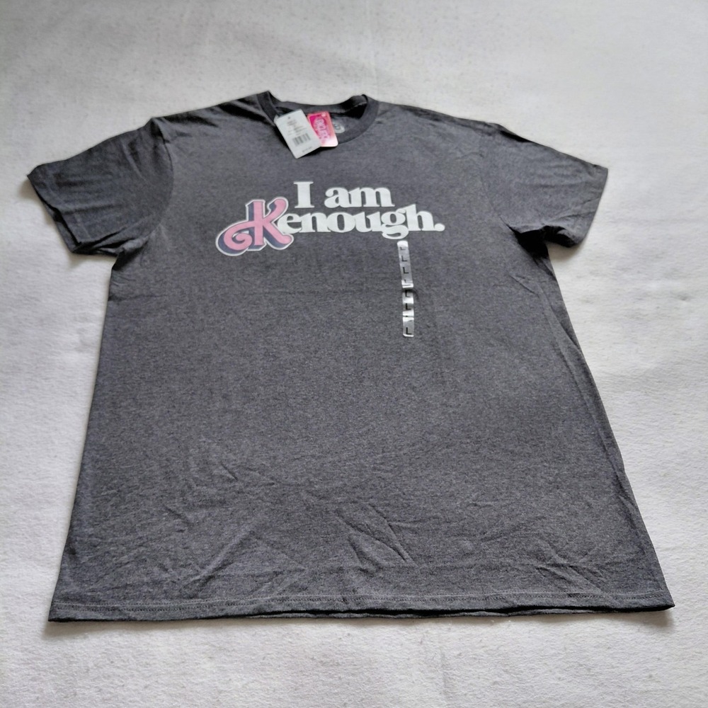 Barbie The Movie I Am Kenough T Shirt Mens Charcoal Gray Large Cotton Kohls NWT